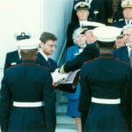 Ambassador Jerzy Koźmiński receives the Polish and NATO flags – Norfolk, March 1999