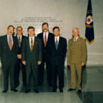 Minister of Defense Wojciech Okoński, accompanied by Ambassador Jerzy Koźmiński, visiting the CIA headquarters – Langley, 1995