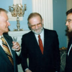 Zbigniew Brzezinski, Minister of Foreign Affairs Bronisław Geremek, Ambassador Jerzy Koźmiński – the Polish Embassy in Washington, February 1999